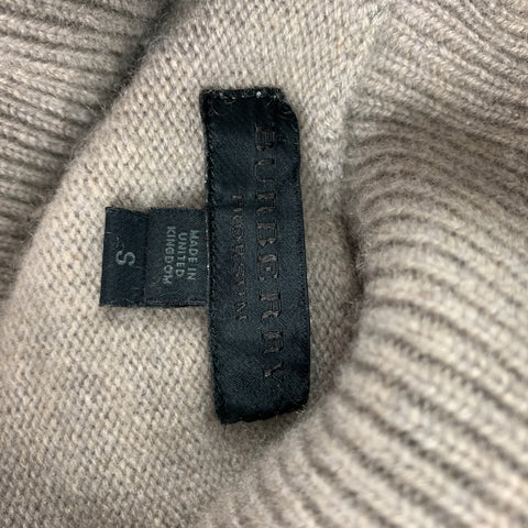 BURBERRY PRORSUM Fall 2014 Size S Taupe & Black Arch de Triumph Cashmere Turtleneck Sweater