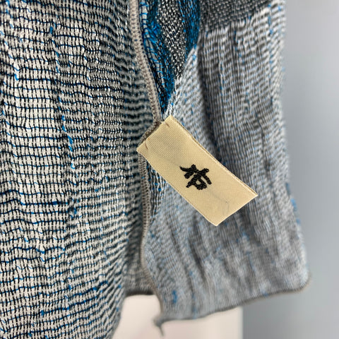 NUNO Blue White Plaid Wood Scarves & Shawls