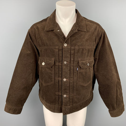 LEVI'S MADE & CRAFTED Size M Brown Corduroy Cotton Trucker Jacket
