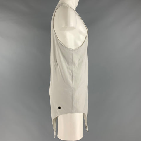 RICK OWENS x CHAMPION Size XXL Grey Embroidery Cotton Snaps Tank Top Bodysuit