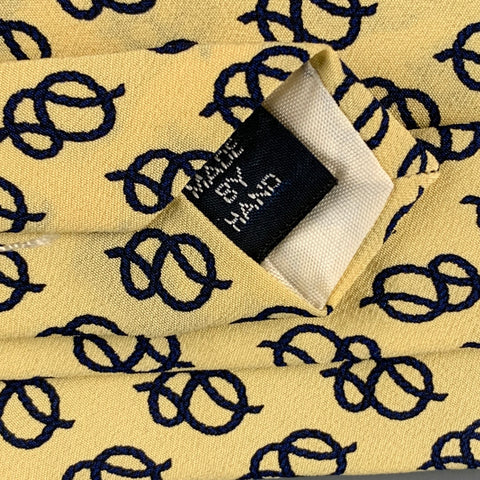 POLO by RALPH LAUREN Yellow Navy Abstract Silk Tie