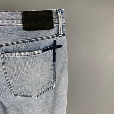 RtA Size 32 Blue Distressed Cotton Skinny Jeans