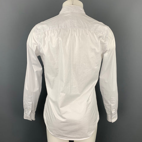 VIKTOR & ROLF Monsieur Size S White Shimmery Cotton Button Up Long Sleeve Shirt