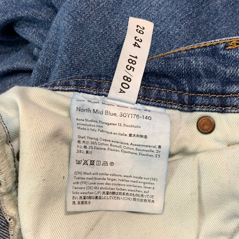 ACNE STUDIOS Size 29 Blue Cotton Elastane Jeans