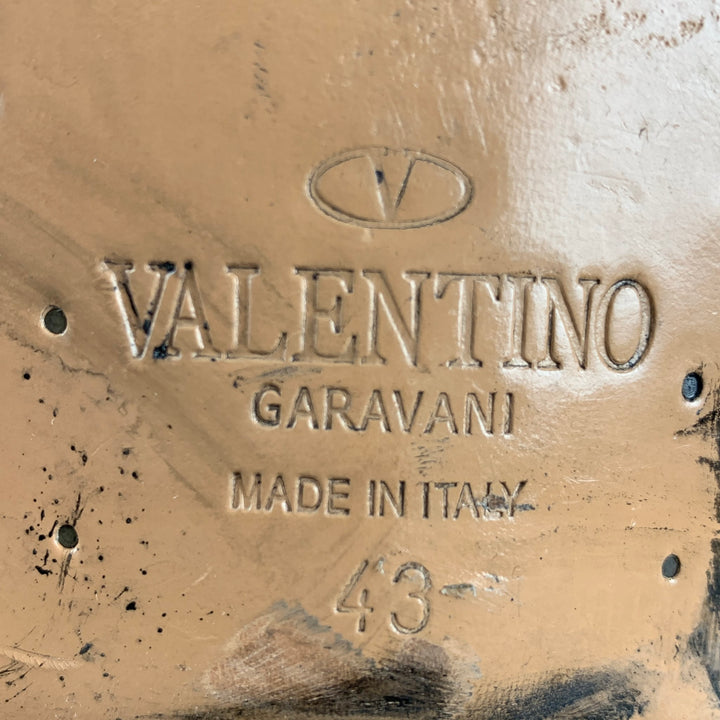 VALENTINO Size 10 Black Leather Western Boots