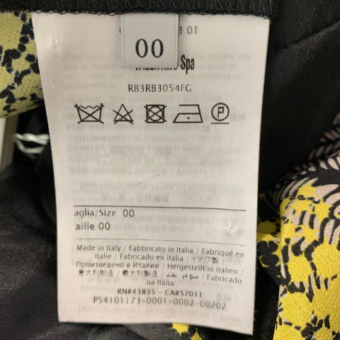 VALENTINO Taille 00 Pantalon décontracté à jambe large en soie jaune noir