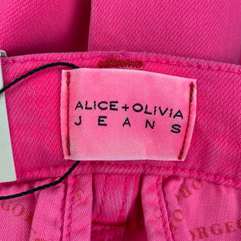 ALICE + OLIVIA Size 26 Pink Cotton Wide Leg Casual Pants