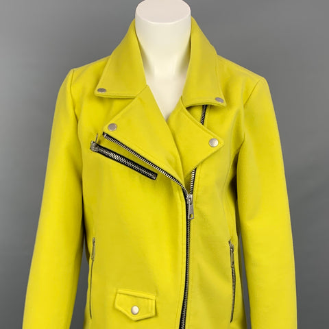 AVEC LES FILLES Taille S Veste motard en mélange de polyester jaune