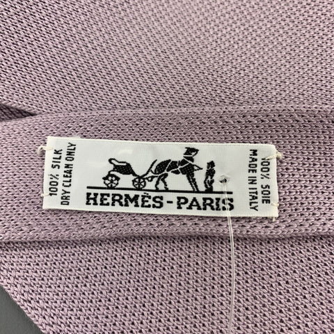 HERMES Pastel Lavender Woven Silk Tie