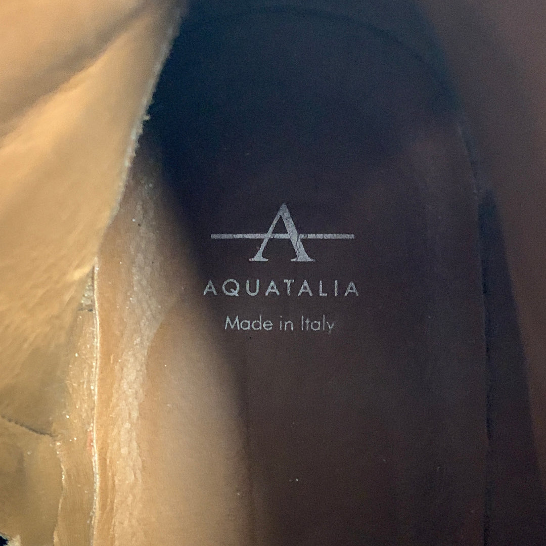 AQUATALIA Size 10.5 Burgundy Leather Lace Up Boots