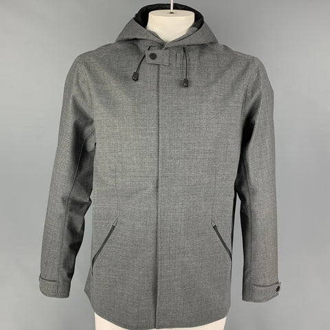 MISSION WORKSHOP Size L Gray Wool Blend Hooded Jacket