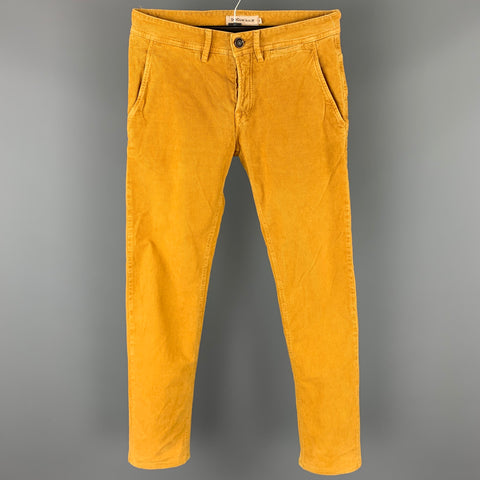 SIVIGLIA Size 31 Mustard Textured Cotton Jean Cut Casual Pants
