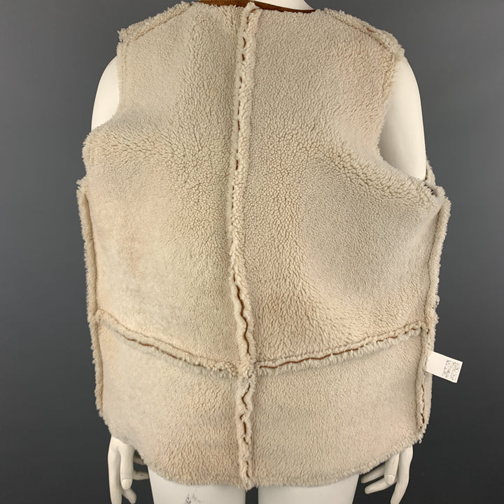 BEAMS Size XL Tan Suede Sheep Leather Shearling Vest