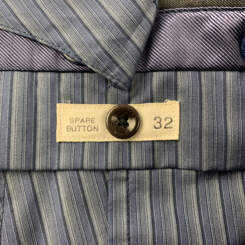 INCOTEX Size 32 x 28 Gray Solid Wool Flat Front Dress Pants
