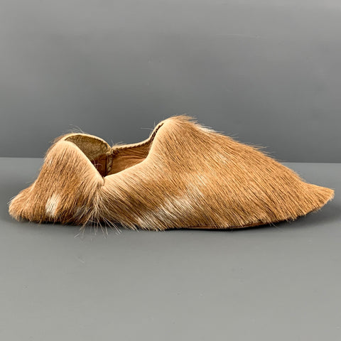 BROTHER VELLIES Zapatos planos sin cordones de pelo de becerro color crema beige Talla 7