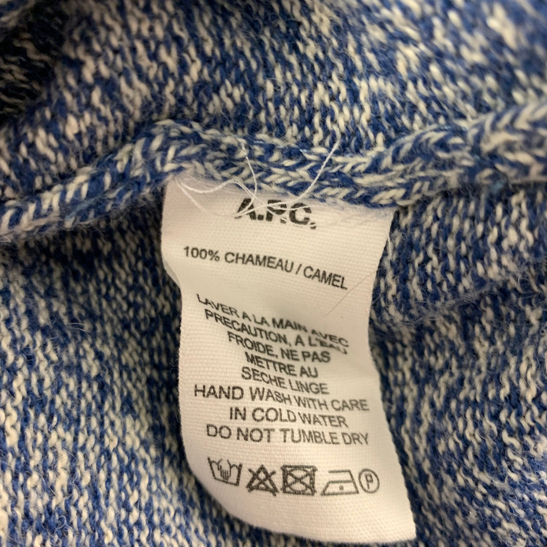 APC Taille S Bleu Blanc Tricot Chameau Pull Col Rond