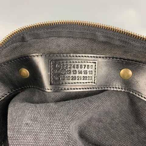 MARTIN MARGIELA Charcoal Canvas Cotton Shoulder Strap Sack Bag
