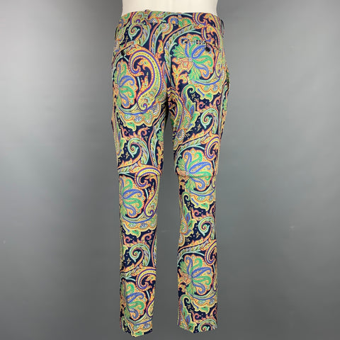 RLX by RALPH LAUREN Talla 30 Pantalón de vestir de poliéster paisley multicolor