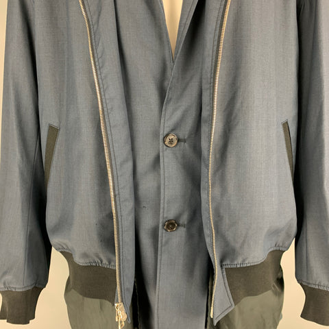 3.1 PHILLIP LIM Size XL Navy Wool Zip Up Jacket