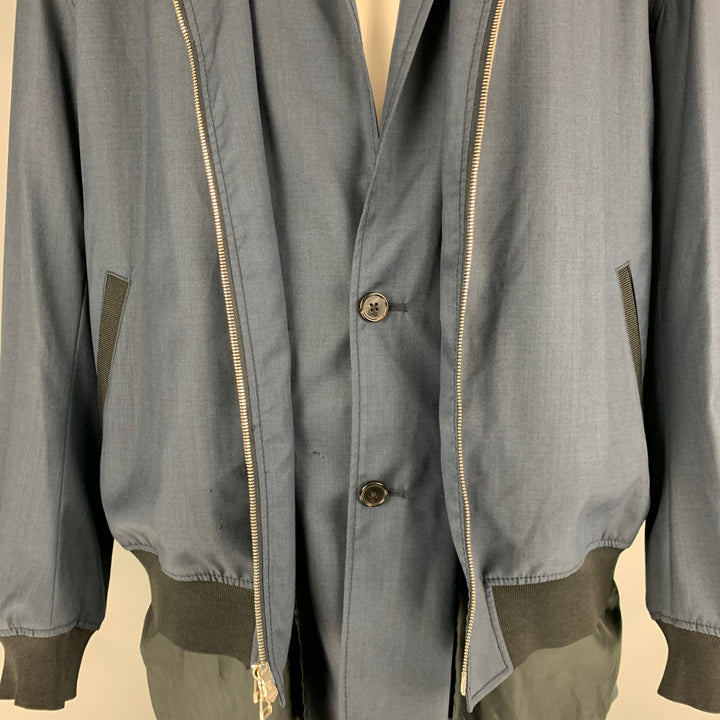 3.1 PHILLIP LIM Veste zippée en laine marine taille XL