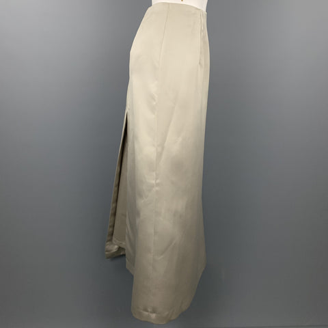VERA WANG Taille 12 Jupe trapèze en polyester satiné champagne