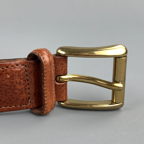 VINTAGE Tissé Taille 36 Ceinture en cuir marron