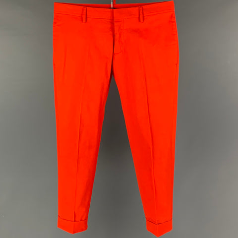 DSQUARED2 Size 32 Orange Cotton Button Fly Casual Pants