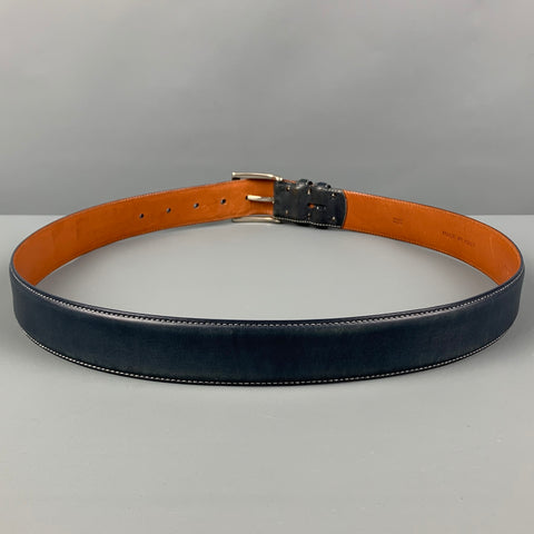 STEFANOBI Size 38 Navy Leather Belt