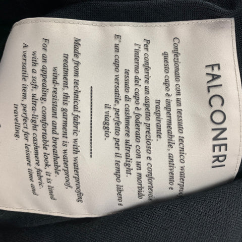 FALCONERI Size S Black Polyester Blend Drawstring Waterproof Jacket