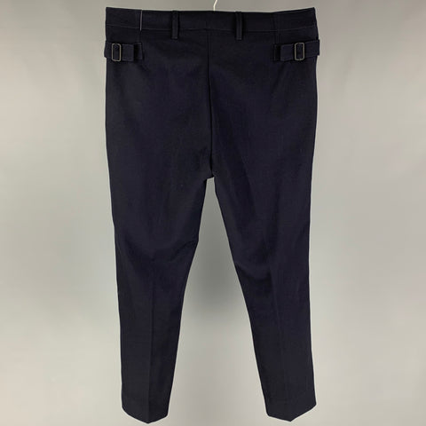 BOTTEGA VENETA Size 32 Navy Blue Virgin Wool Flat Front Casual Pants