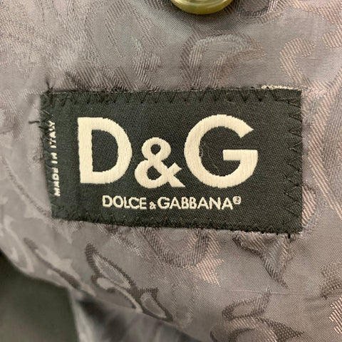 D&G by DOLCE & GABBANA Size 38 Green Black Cotton Velvet Sport Coat