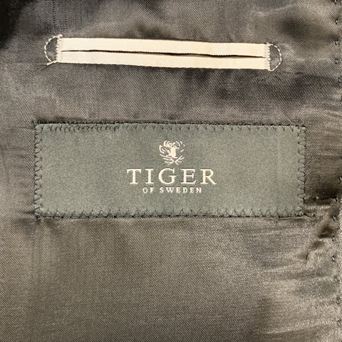 TIGER of SWEDEN 40 Regular Dark Gray Wool Blend Notch Lapel Sport Coat