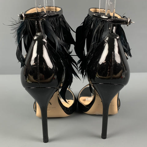PAUL ANDREW Talla 6 Sandalias con tira al tobillo de charol negro