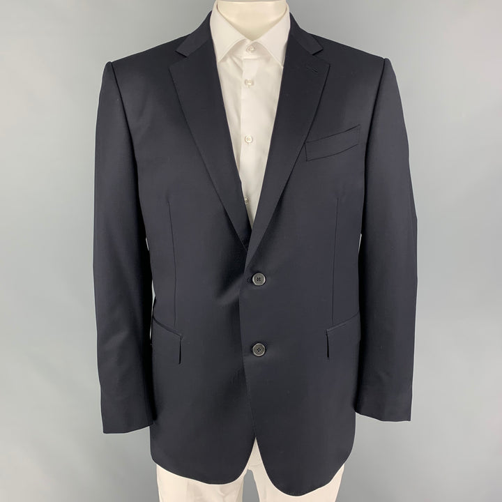 ERMENEGILDO ZEGNA pour WILKES BASHFORD Taille 48 Manteau de sport à simple boutonnage en laine marine