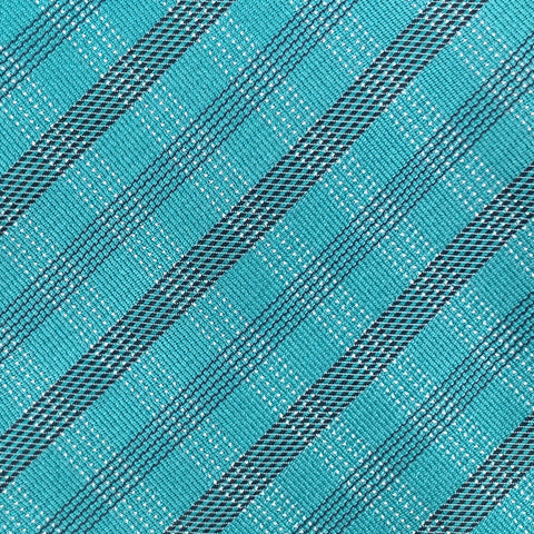 ARMANI COLLEZIONI Aqua Blue Plaid Silk Tie