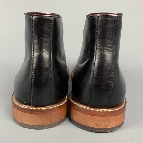 TED BAKER Taille 12 Bottes Chukka à lacets en cuir noir