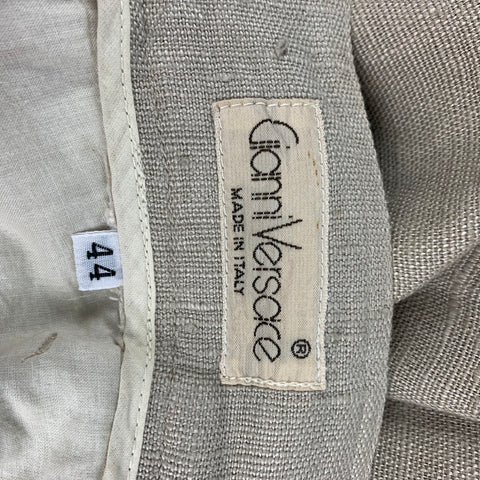 Vintage GIANNI VERSACE Size 28 Beige Pleated High Waisted Casual Pants
