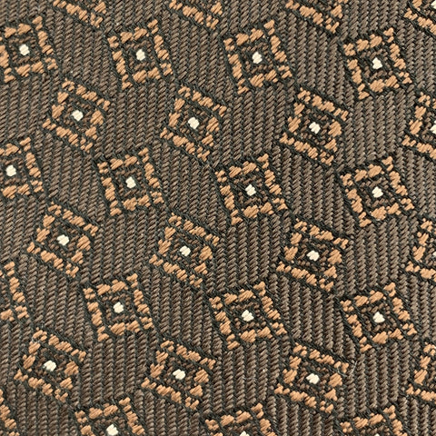 BURBERRY PRORSUM Brown Silk Squares Print Skinny Tie