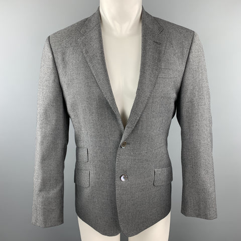 PAUL SMITH The Byard Taille 38 Gris Grille Laine Notch Revers Flap Poches Sport Manteau Veste