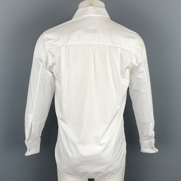 YVES SAINT LAURENT Size S White Cotton French Cuff Long Sleeve Shirt