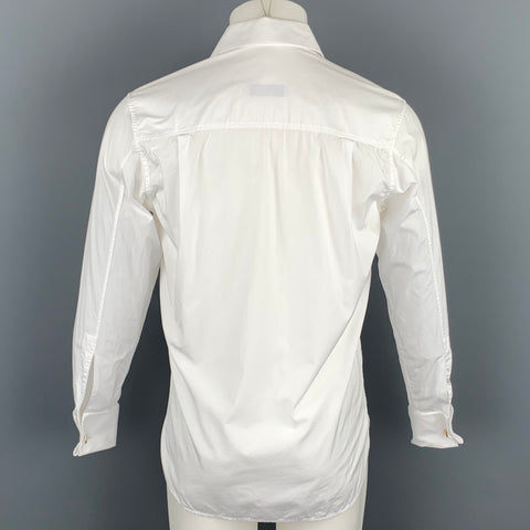 YVES SAINT LAURENT Size S White Cotton French Cuff Long Sleeve Shirt