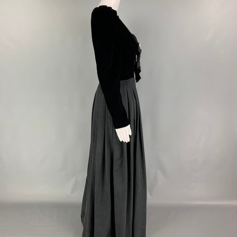 CAROLYNE ROEHM Size 6 Black Taffeta Moare' Long Dress