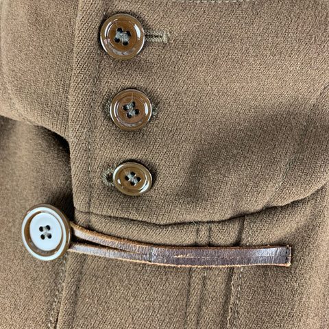 MARC JACOBS Chest Size 42 Size 42 Brown Wool Hooded Coat