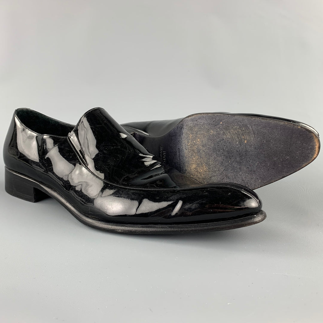 CALZOLERIA HARRIS for BARNEYS NEW YORK Size 10 Black Patent Leather Slip On Loafers