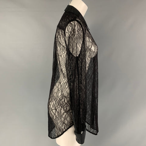 EQUIPMENT Size M Black Lace Button Up Shirt