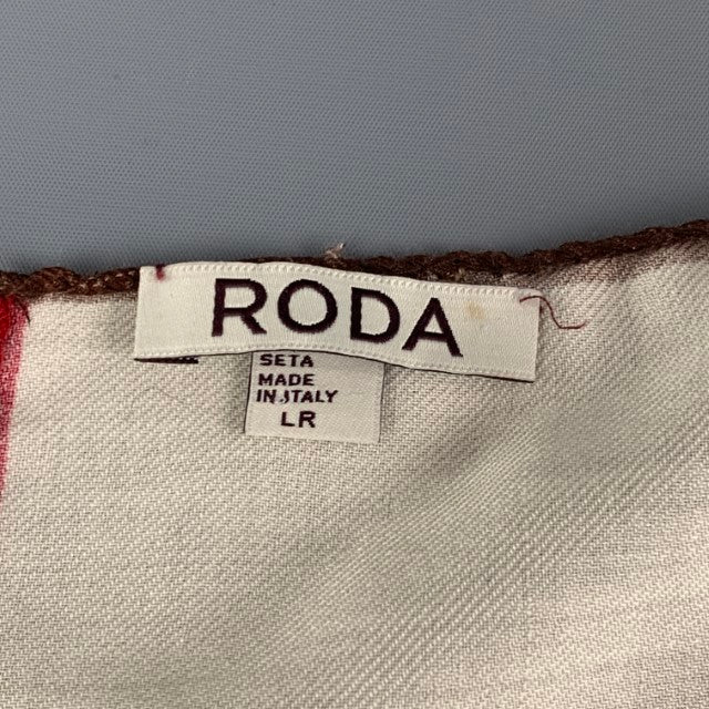 RODA Cream Multi-Color Wool Silk Pocket Square