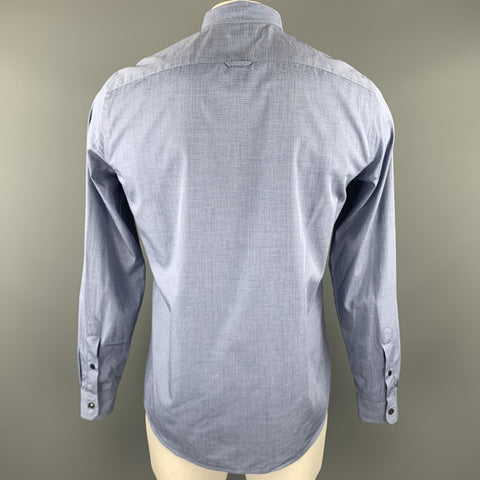 VINCE Camisa de manga larga con botones de algodón azul talla M