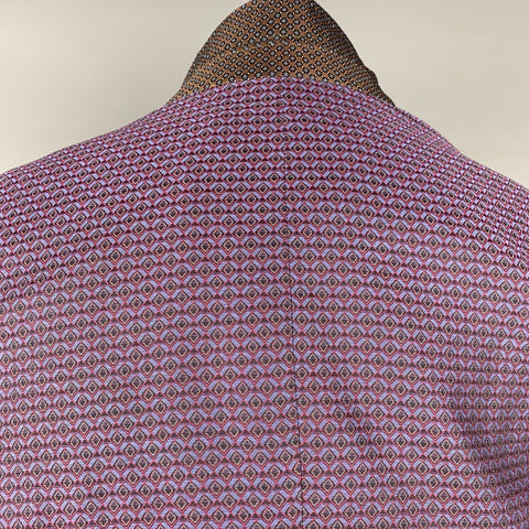 ETRO Size 42 Purple & Red Print Cotton Notch Lapel Sport Coat