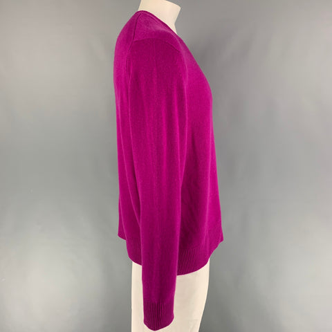 RAG & BONE Size XXL Fuchsia Knitted Cashmere Crew-Neck Sweater