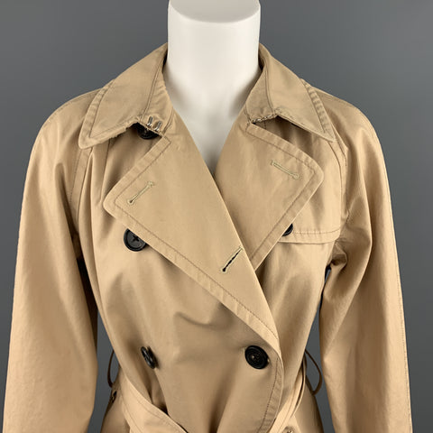 MARC JACOBS Size 6 Khaki Cotton Double Breasted A Line Trenchcoat